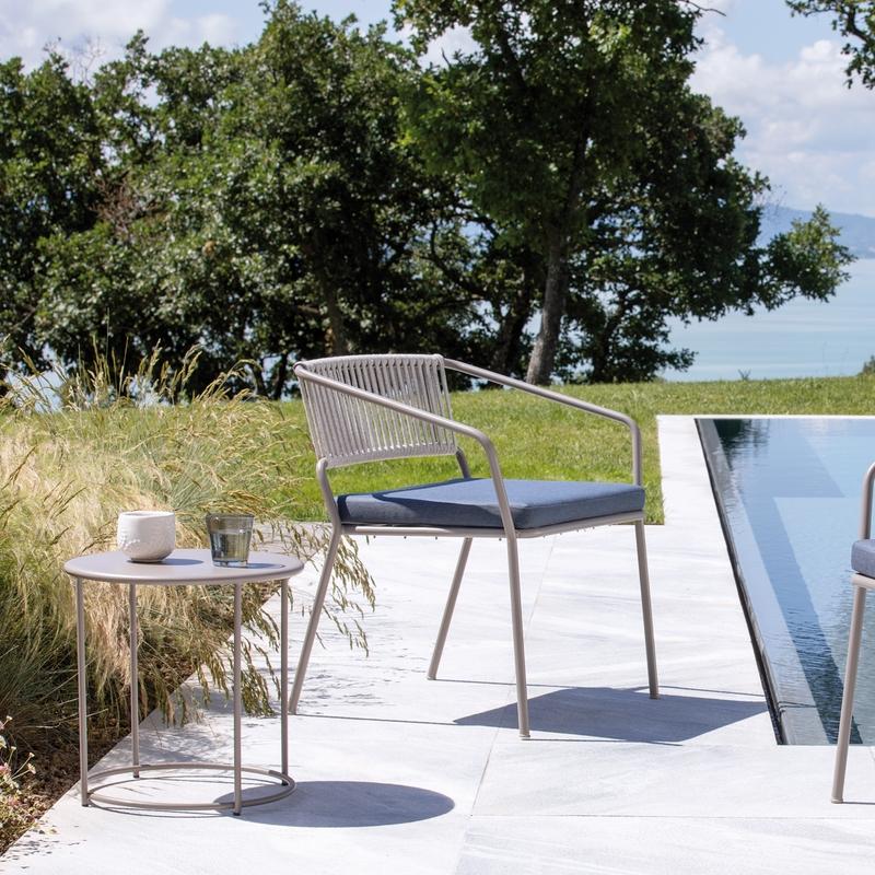 Mesa De Centro Redonda De Metal "Daisy" Cm Ø43x45h Bronce