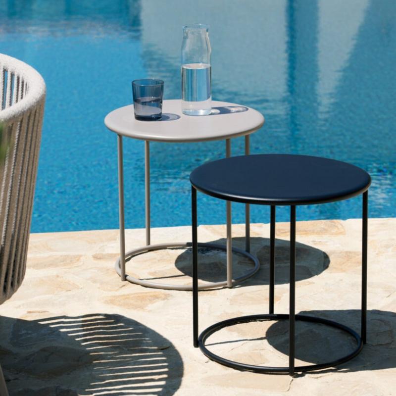 Mesa De Centro Redonda De Metal "Daisy" Cm Ø43x45h Bronce