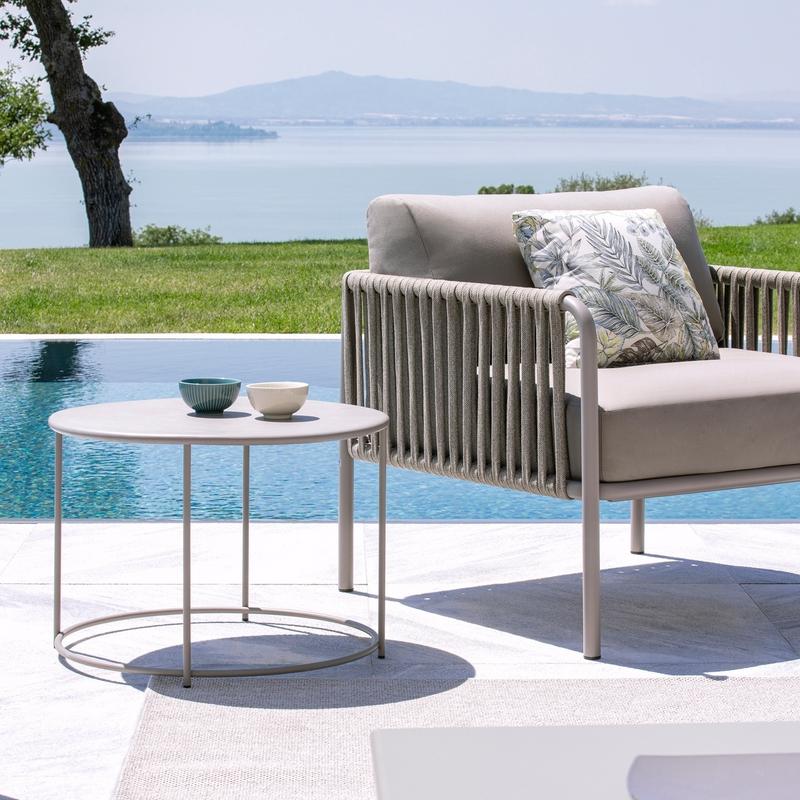 Mesa De Centro Redonda De Metal "Daisy" Cm Ø43x45h Bronce