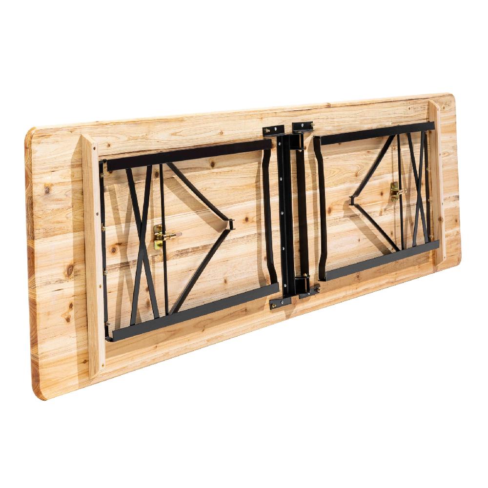 Mesa De Cervecería Plegable De Madera De 218 Cm