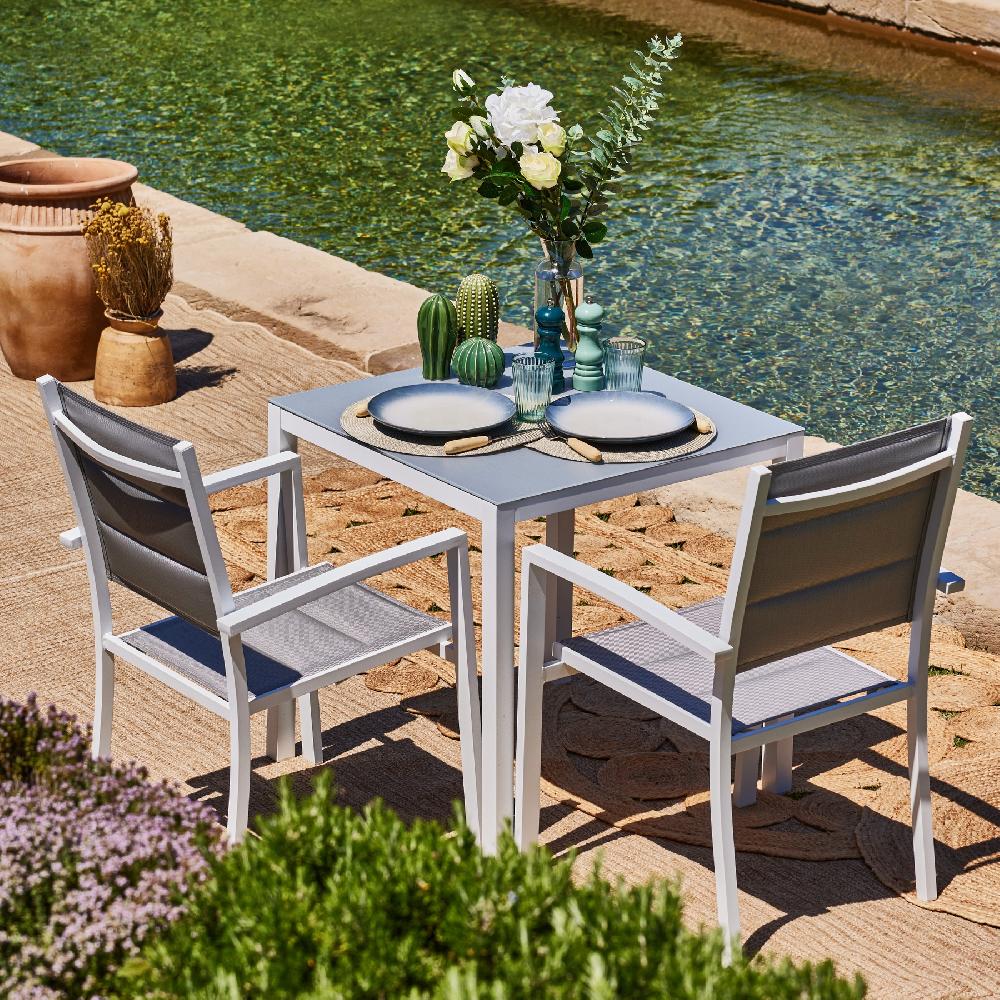 Mesa De Comedor / Balcón 70×70 Cm Blanca - Tokyo