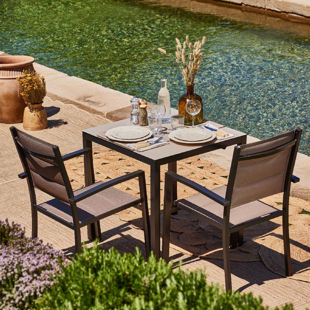 Mesa De Comedor / Balcón 70×70 Cm Marrón - Tokyo