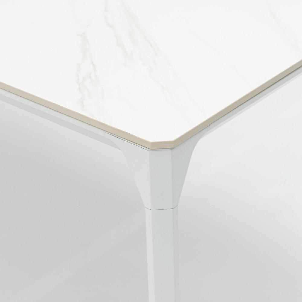 Mesa De Comedor Boori 160x90 Exterior Y Jardín De Aluminio Blanco Top Mesa Porcelánico Blanco