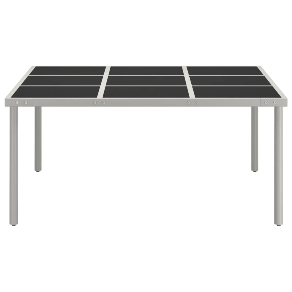 Mesa De Comedor De Jardín Acero Y Vidrio 170x170x74 5 Cm
