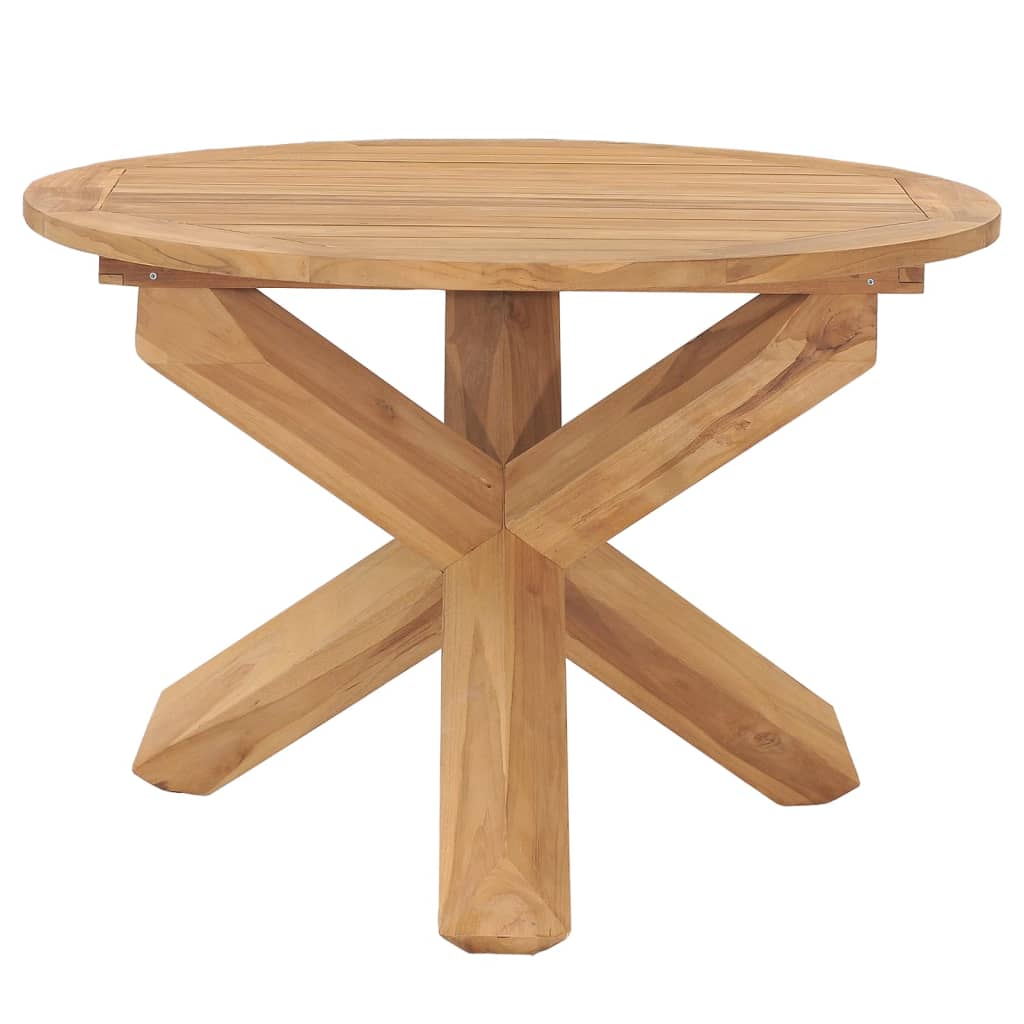 Mesa De Comedor De Jardín Madera Maciza De Teca Ø110x75 Cm