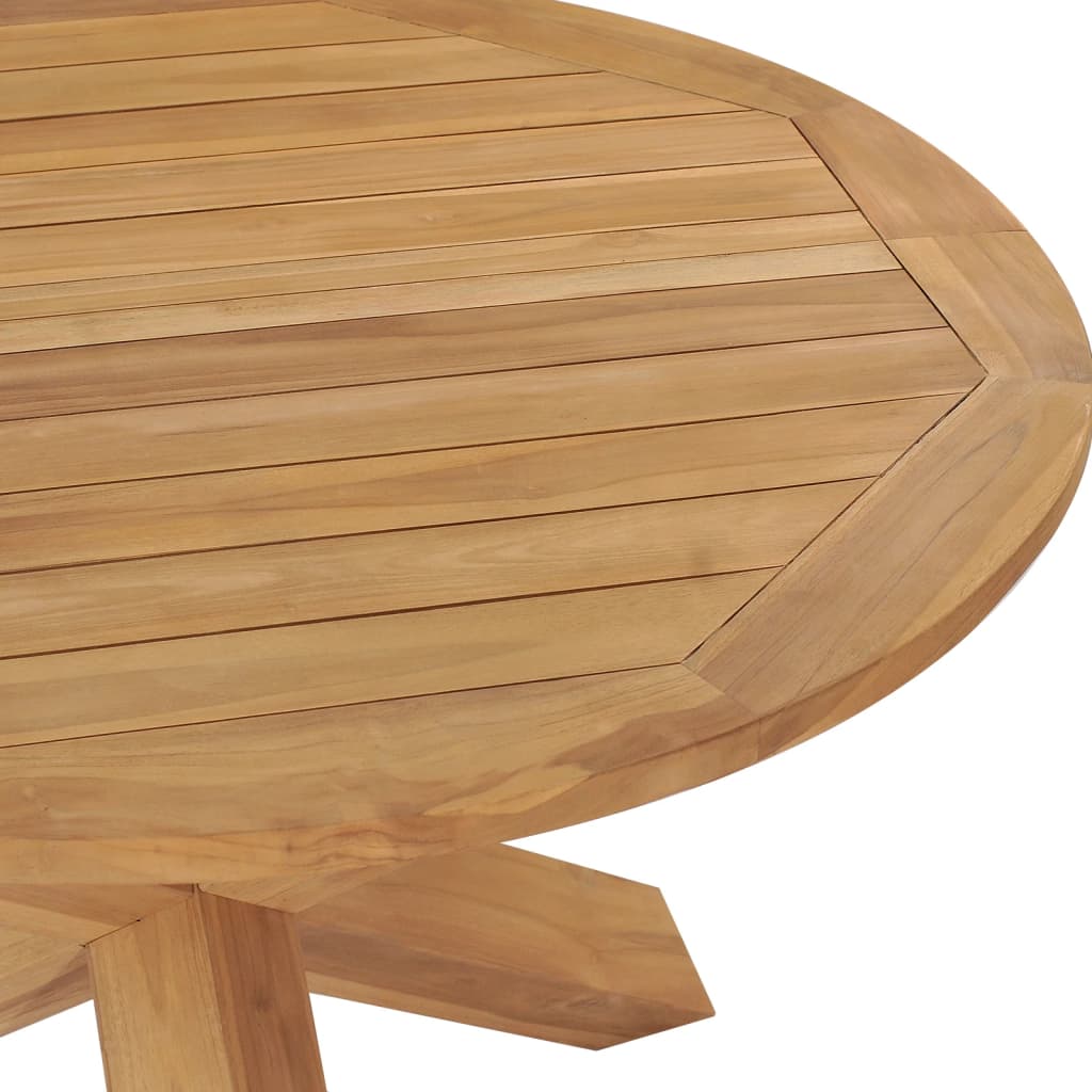 Mesa De Comedor De Jardín Madera Maciza De Teca Ø110x75 Cm