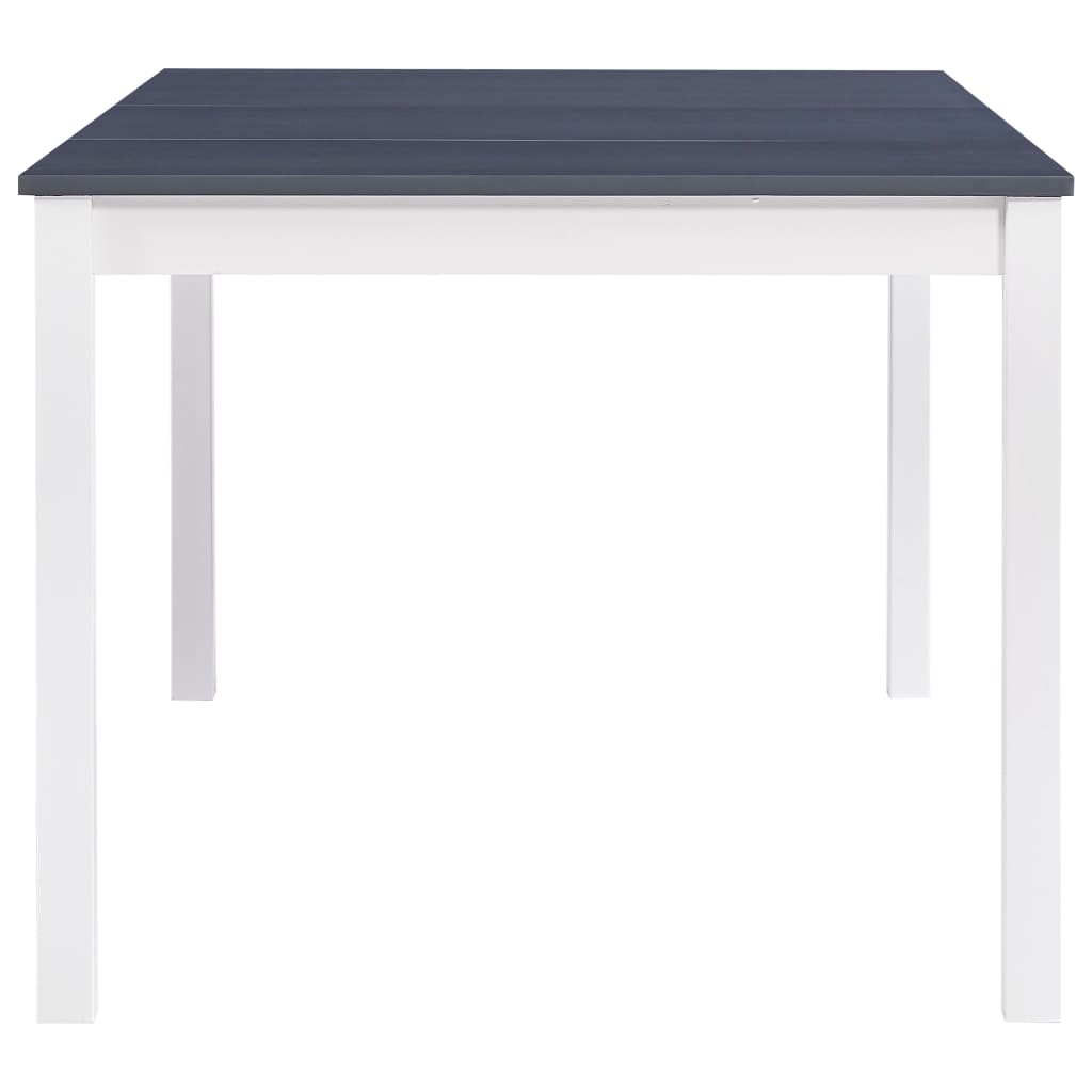 Mesa De Comedor De Madera De Pino Blanco Y Gris 180x90x73 Cm