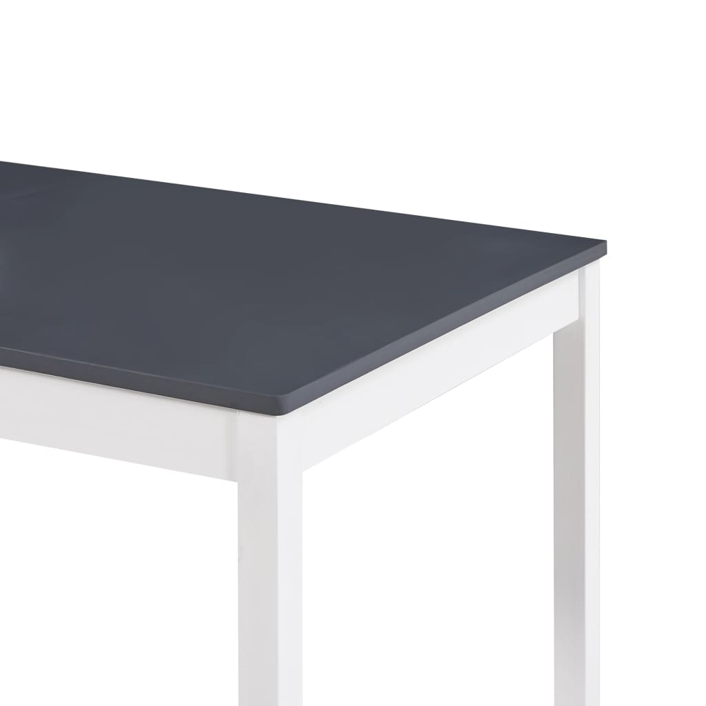 Mesa De Comedor De Madera De Pino Blanco Y Gris 180x90x73 Cm