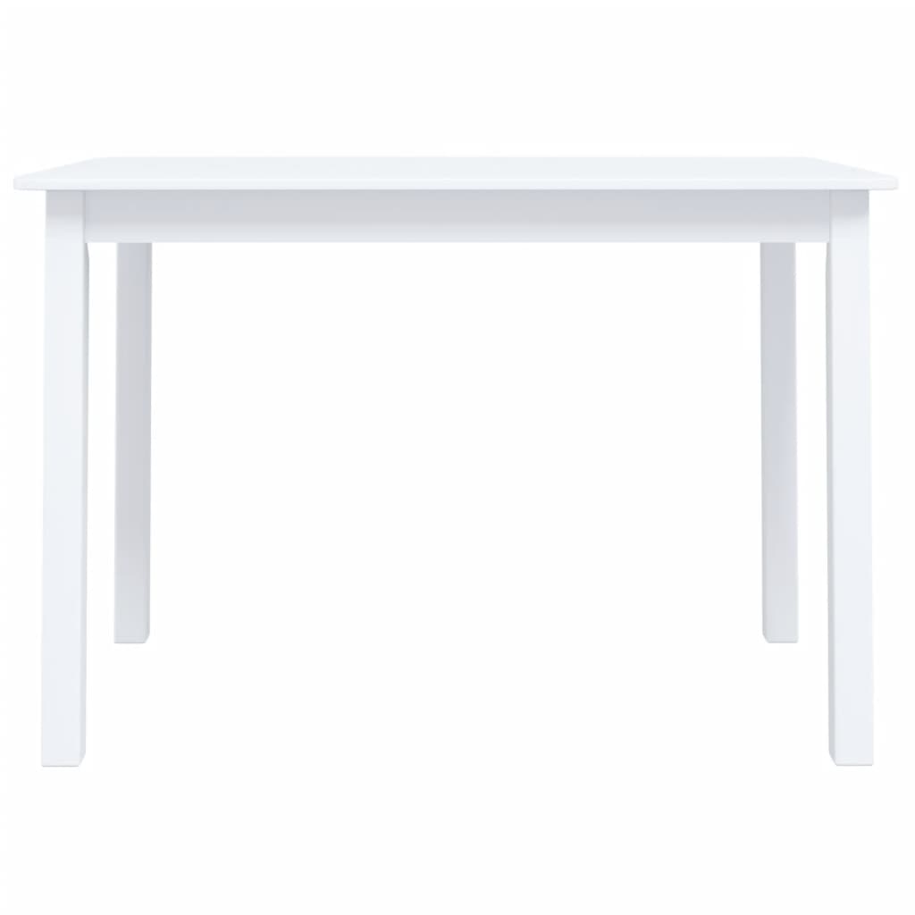Mesa De Comedor De Madera Maciza De Caucho Blanco 114x71x75 Cm