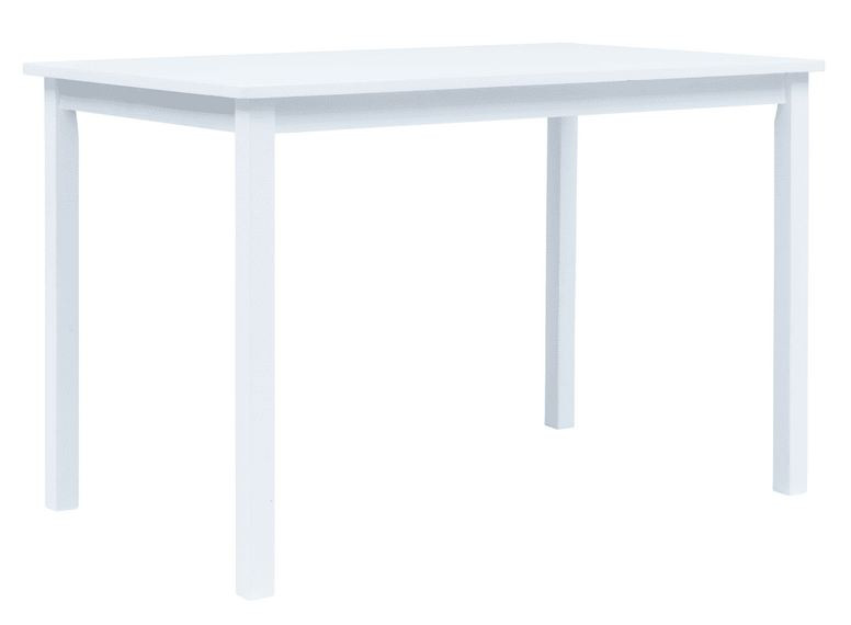 Mesa de comedor de madera maciza de caucho blanco 114x71x75 cm