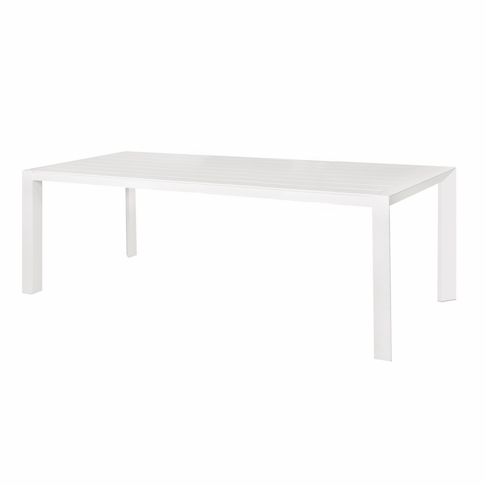 Mesa de comedor grande laminada Io de aluminio blanca de 240x100x75 cm