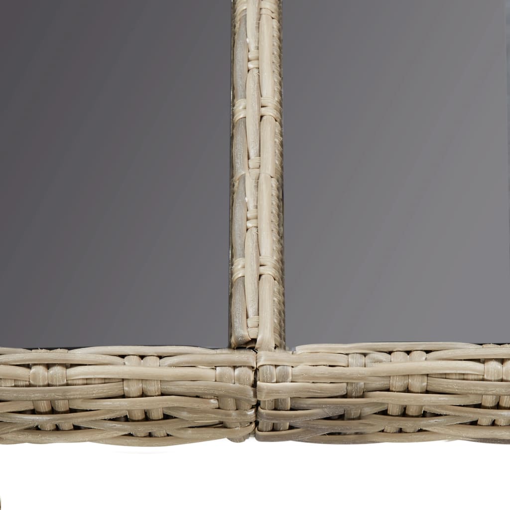 Mesa De Comedor Jardín Vidrio Y Ratán PE Marrón 200x100x74 Cm