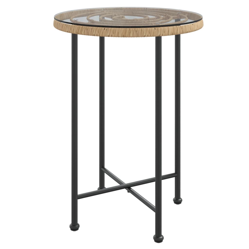 Mesa de comedor Ø 55 cm Vidrio templado y acero