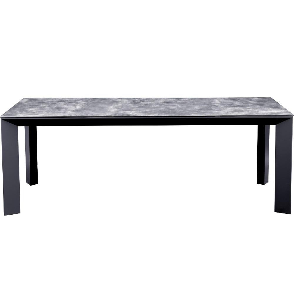 Mesa De Comedor Onix 210*90cm. Exterior Y Jardín De Aluminio Antracita Cristal Ceram. Gris Antracita