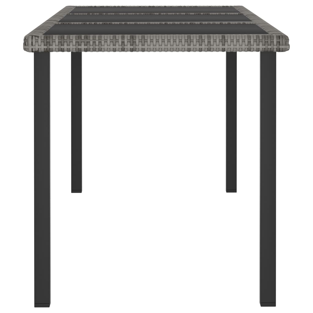 Mesa De Comedor Para Jardín Mesa Para Exteriores Mesa De Patio Ratán Sintético Gris 180x70x73 Cm CFW86465