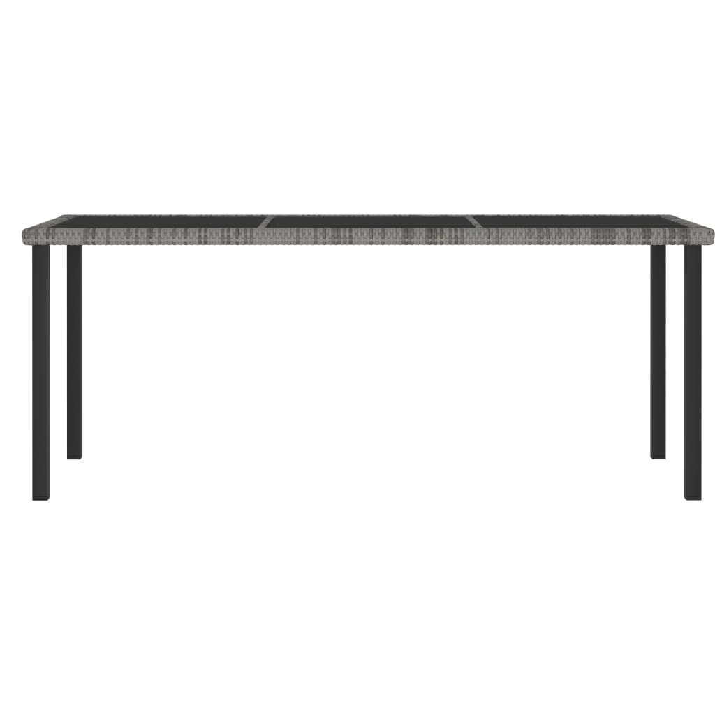 Mesa de comedor para jardín Mesa para exteriores Mesa de patio ratán sintético gris 180x70x73 cm CFW86465