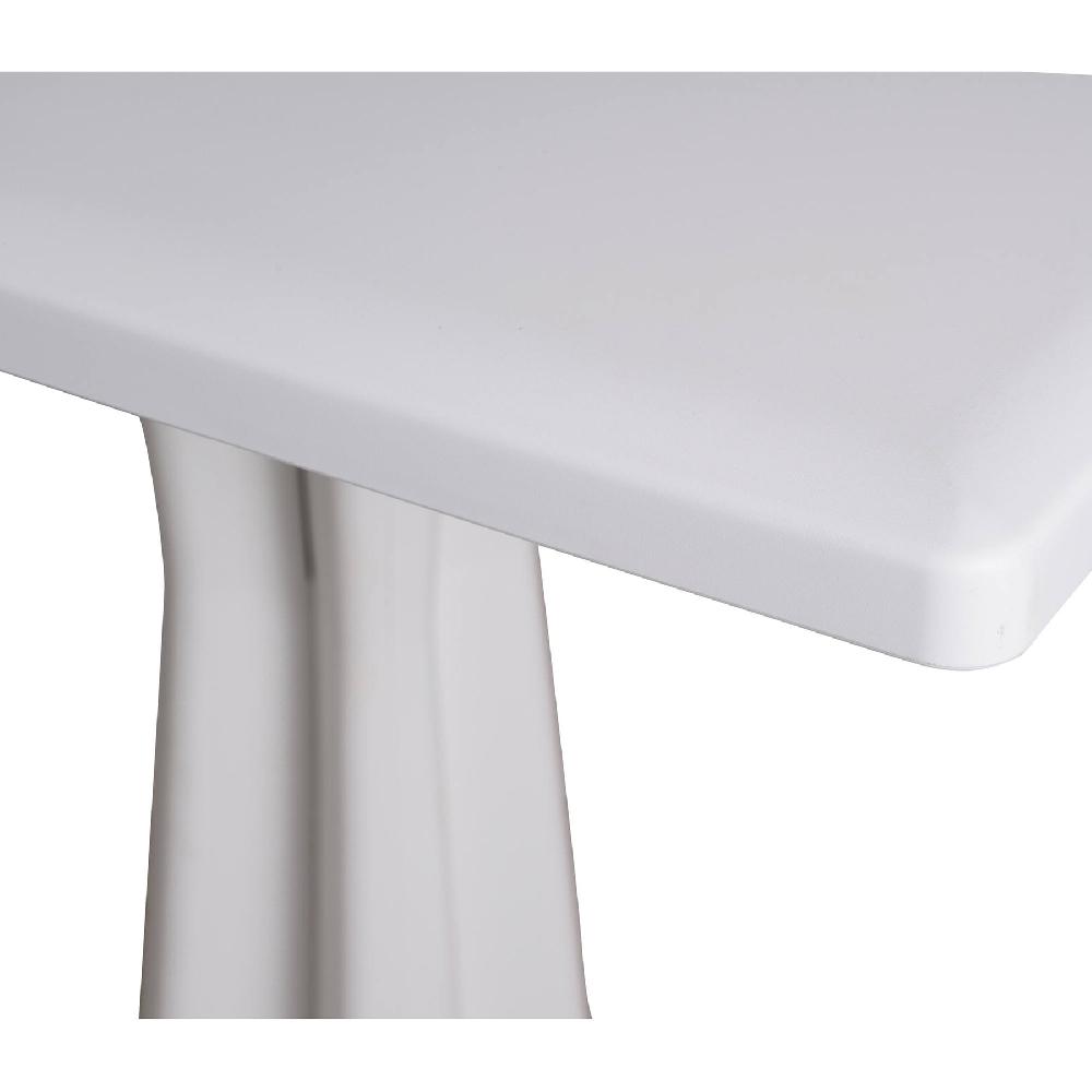 Mesa De Exterior Agostini Estante Cuadrado Fijo Mesa De Jardín Multiusos 100% Made In Italy 70x70h72 Cm Blanco