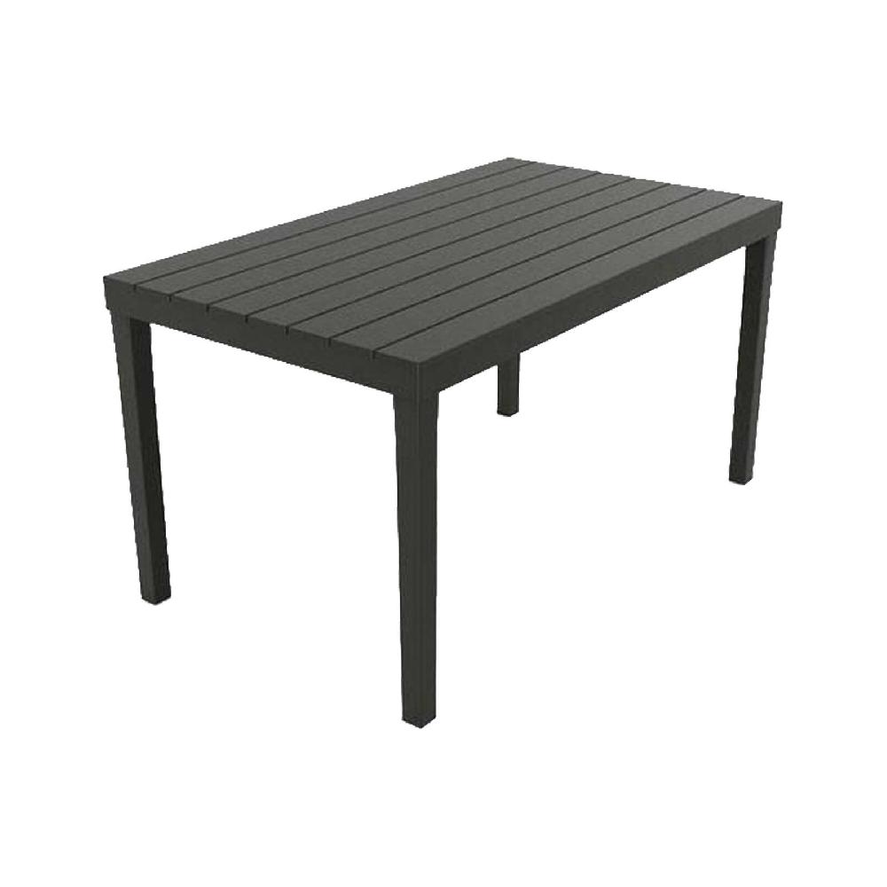 Mesa de exterior Asar Estante de comedor rectangular Mesa de jardín multiusos para interior y exterior 100% Made in Italy 138x78h72 cm Antracita
