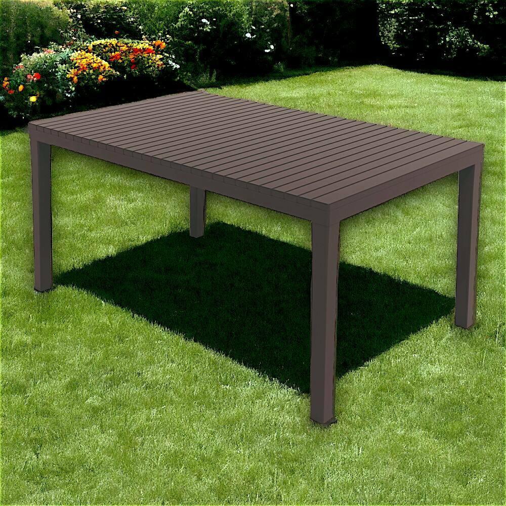 Mesa de exterior Maratea Estante de comedor rectangular Mesa de jardín multiusos 100% Made in Italy 150x90h72 Cm Antracita
