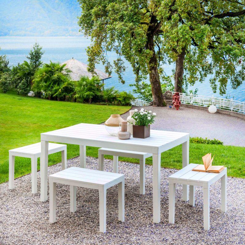 Mesa De Exterior Ohana Blanco 138 X 72 X Cm