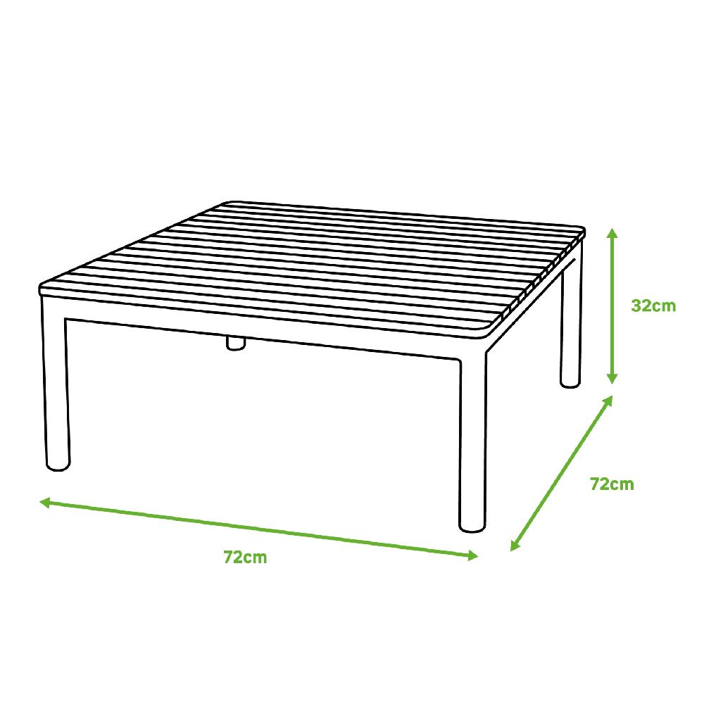 Mesa De Jardín Baja De Aluminio Escocia Marrón 72x32x72 Cm