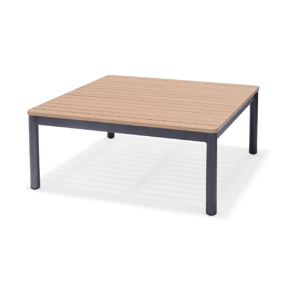 Mesa de jardín baja de aluminio Escocia marrón 72x32x72 cm