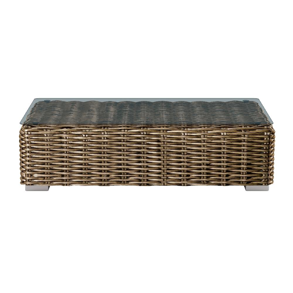 Mesa De Jardín Baja De Resina Trenzada Ayamonte Multicolor De 40x70x120 Cm