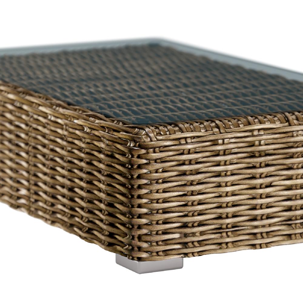 Mesa de jardín baja de resina trenzada Ayamonte multicolor de 40x70x120 cm