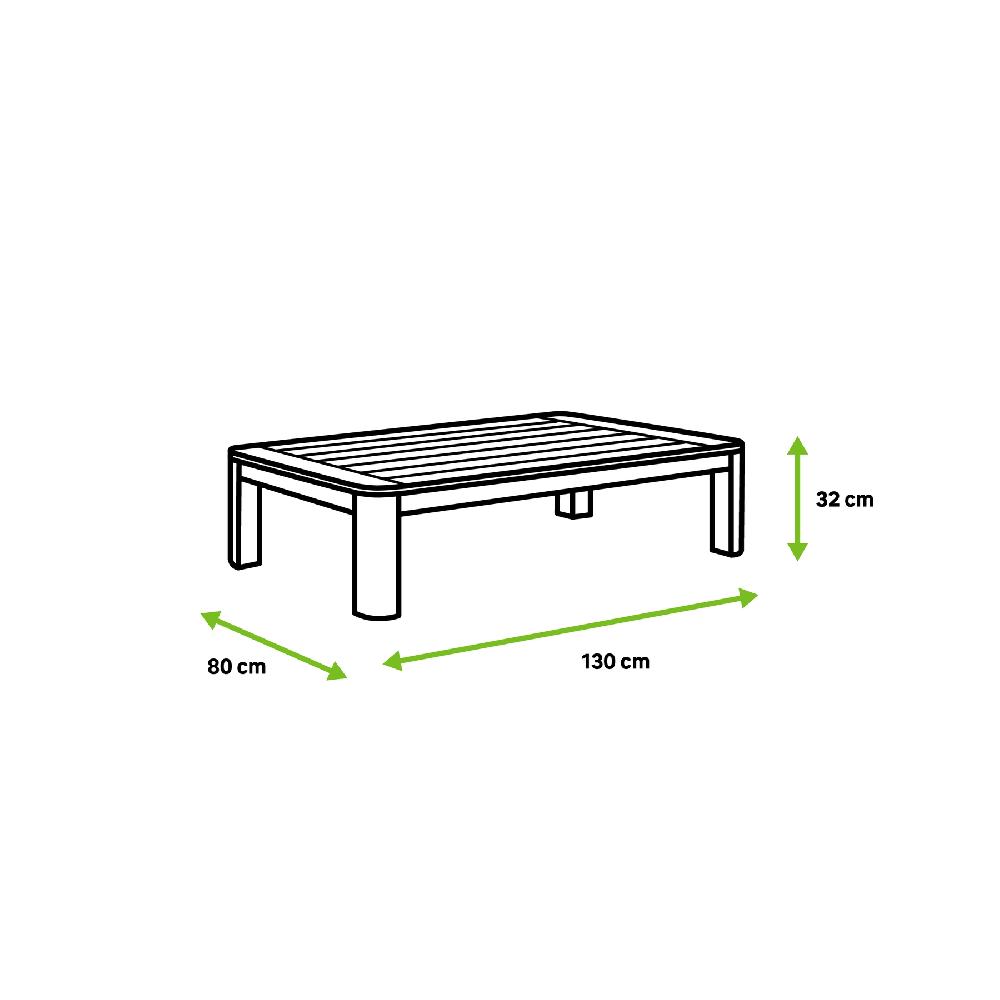 Mesa De Jardín Baja De Teca Bari Marrón De 80x32x80 Cm