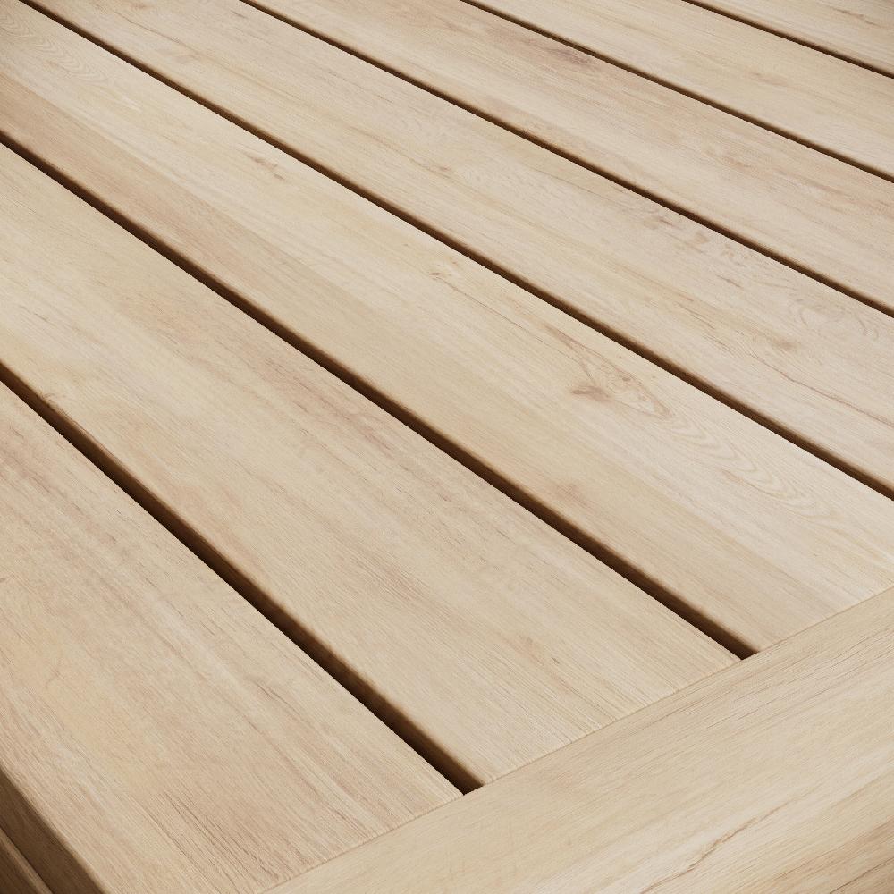 Mesa De Jardín Baja De Teca Bari Marrón De 80x32x80 Cm