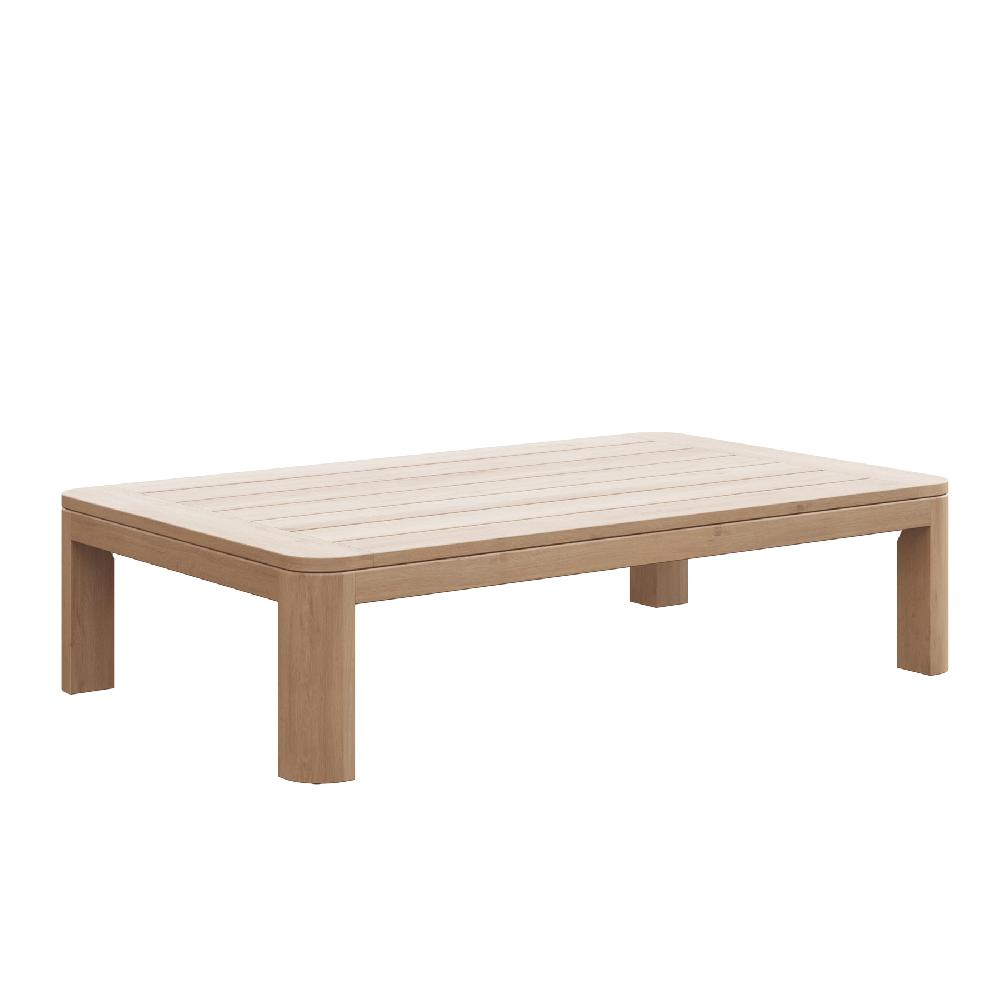 Mesa De Jardín Baja De Teca Bari Marrón De 80x32x80 Cm