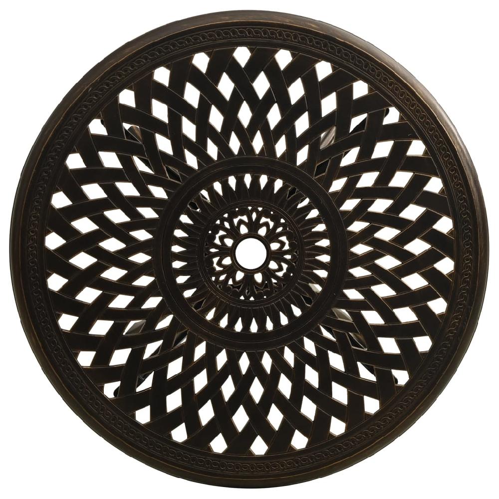 Mesa De Jardín Bronce 78x78x72 Cm Aluminio Fundido