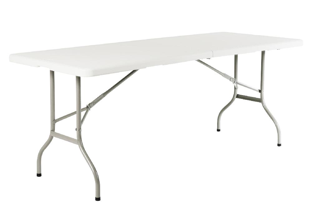 Mesa de jardín Catering Easy de acero blanco de 243x74x76 cm