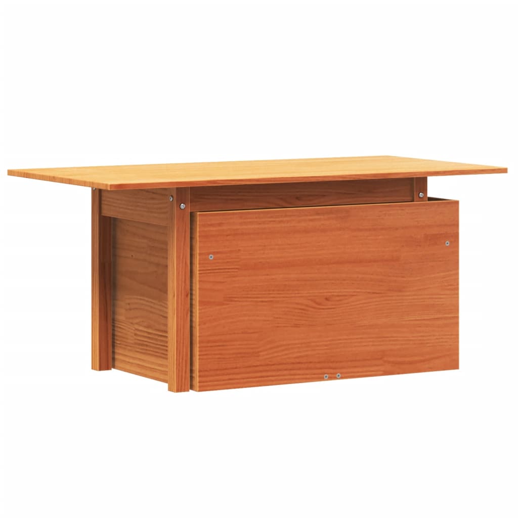 Mesa De Jardín Cera Marrón 100x50x75 Cm Madera Maciza De Pino