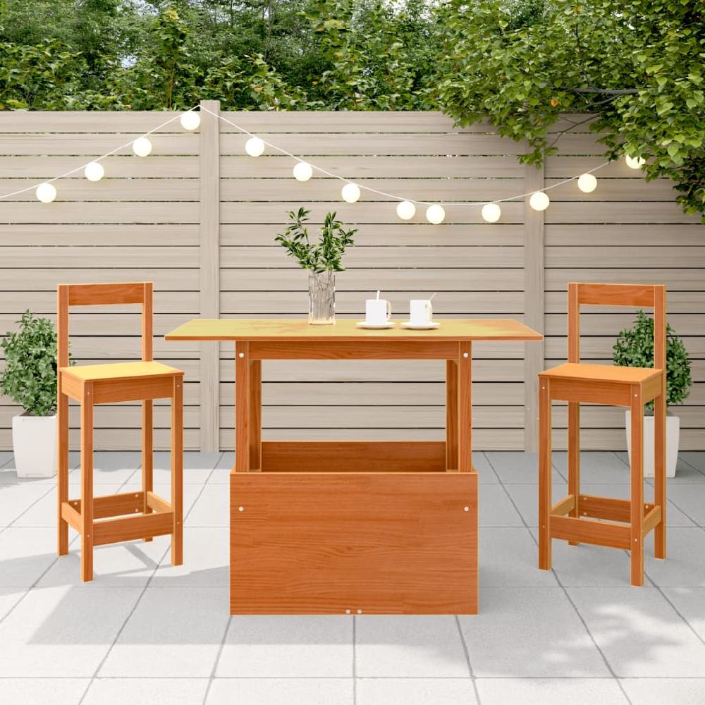 Mesa De Jardín Cera Marrón 100x50x75 Cm Madera Maciza De Pino