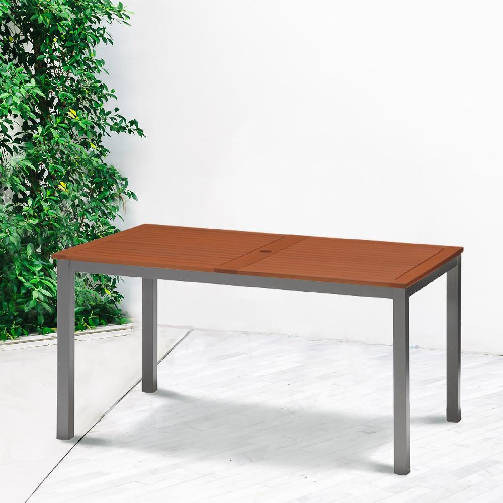 Mesa De Jardín Chillvert Nápoles Madera Y Aluminio 140x79 7x74 4 Cm Marrón
