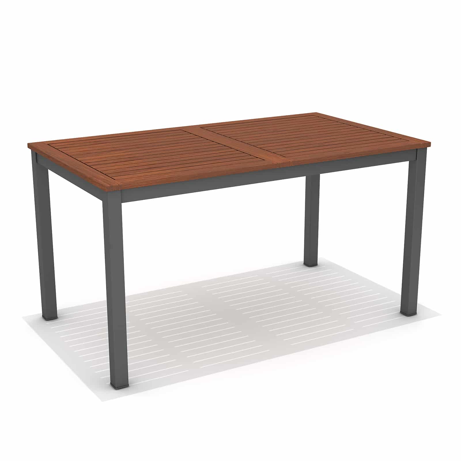 Mesa de Jardín Chillvert Nápoles Madera y Aluminio 140x79 7x74 4 cm Marrón