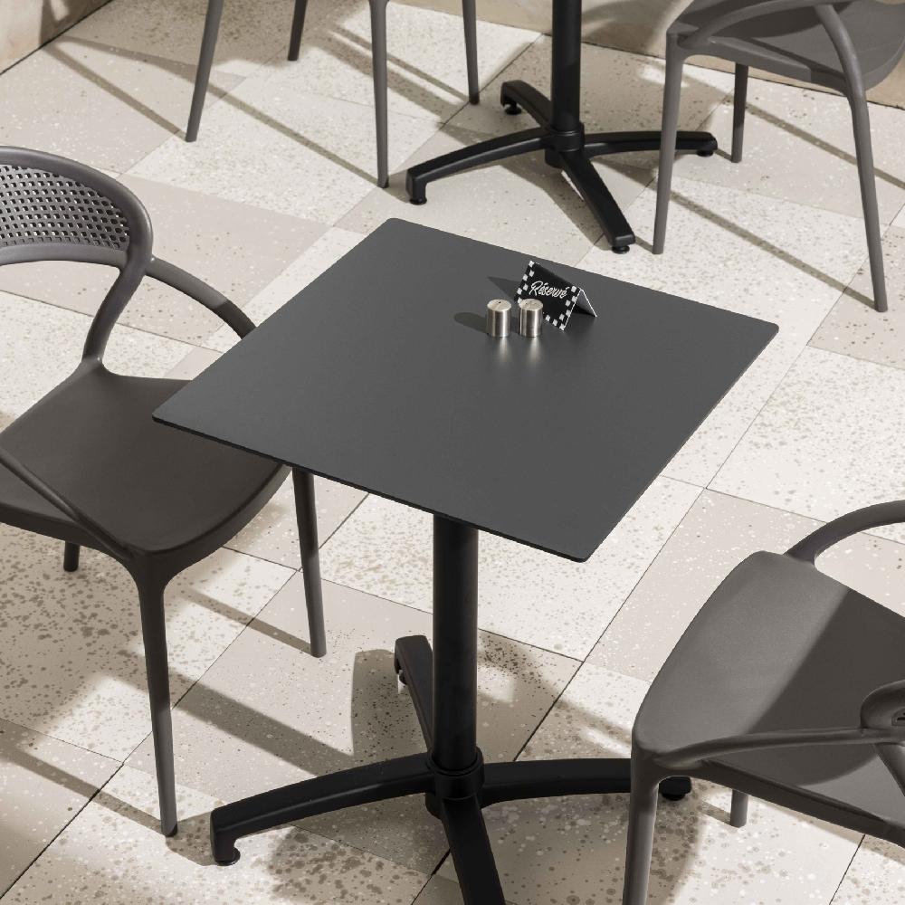 Mesa De Jardín Cuadrada (60x60 Cm) Inclinable Negro Opéra - Oviala