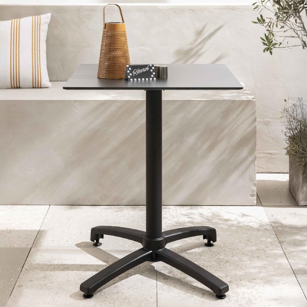 Mesa de jardín cuadrada (60x60 cm) inclinable negro Opéra - Oviala