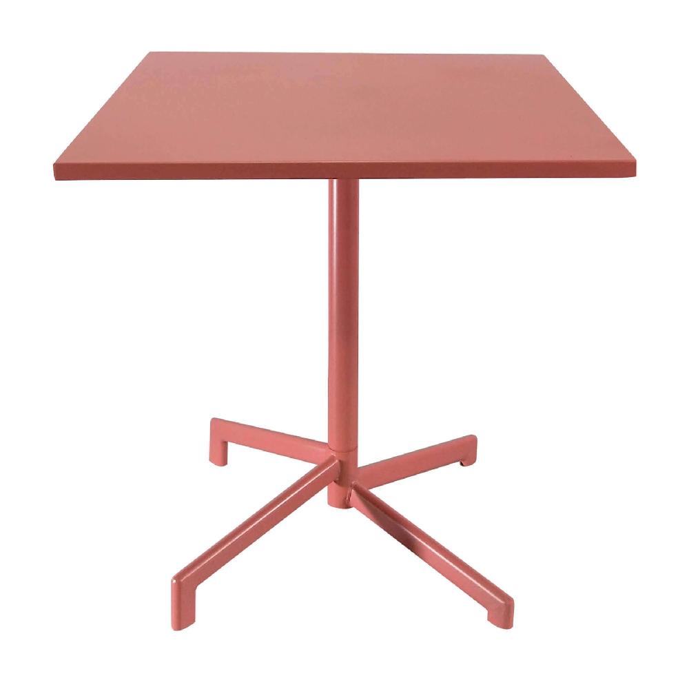 Mesa de jardín cuadrada plegable de 70x70 cm con estructura de acero y tablero Freddy - COLOR Blanco