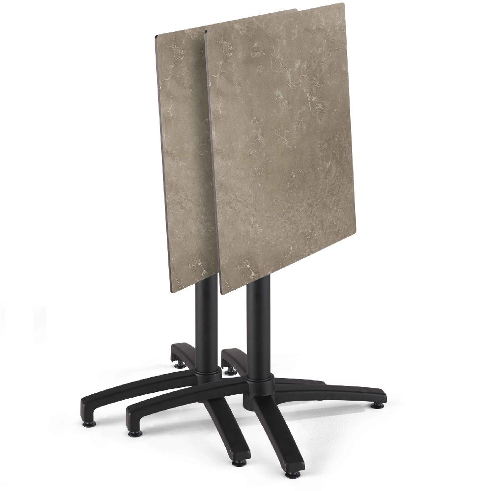 Mesa De Jardín De 70x70cm Inclinable Laminada En MárTaupe Beige Opéra - Oviala