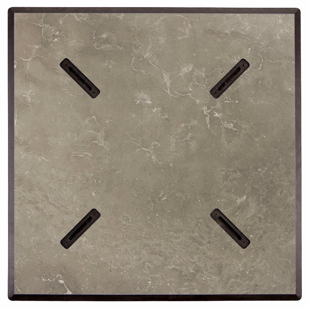 Mesa De Jardín De 70x70cm Inclinable Laminada En MárTaupe Beige Opéra - Oviala