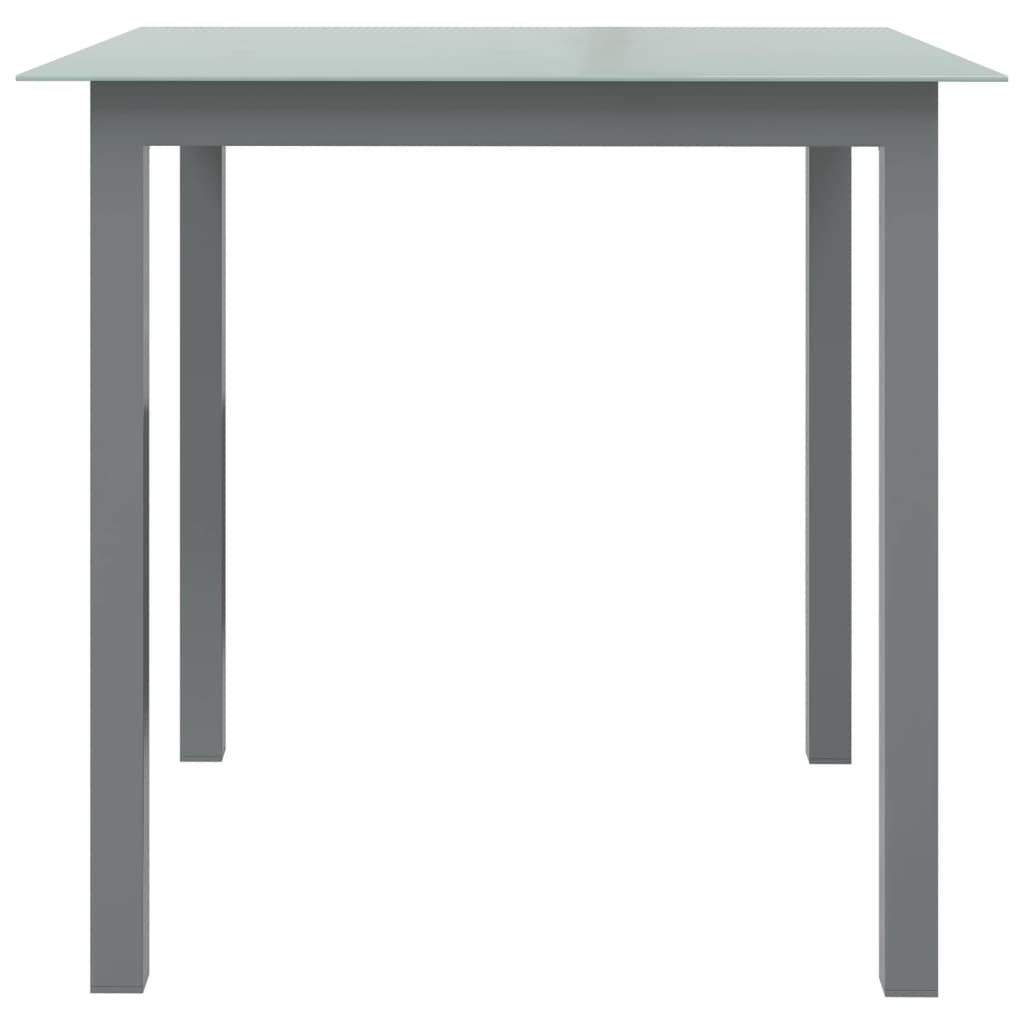Mesa De Jardín De Aluminio Y Vidrio Gris Claro 80x80x74 Cm