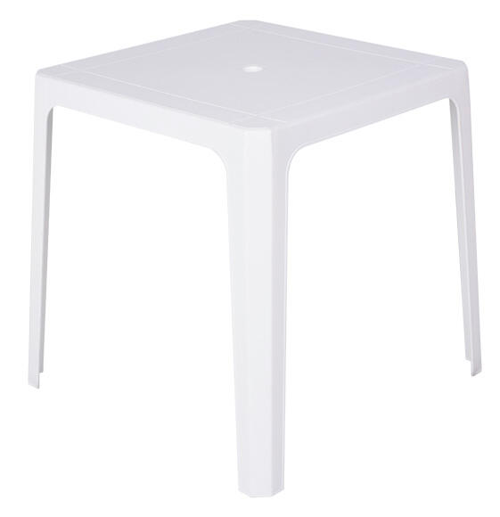 Mesa de jardín de comedor de polipropileno Beach blanco de 70x72x70 cm