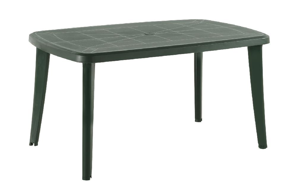 Mesa de jardín de comedor de polipropileno Tonelle verde de 140x73x85 cm