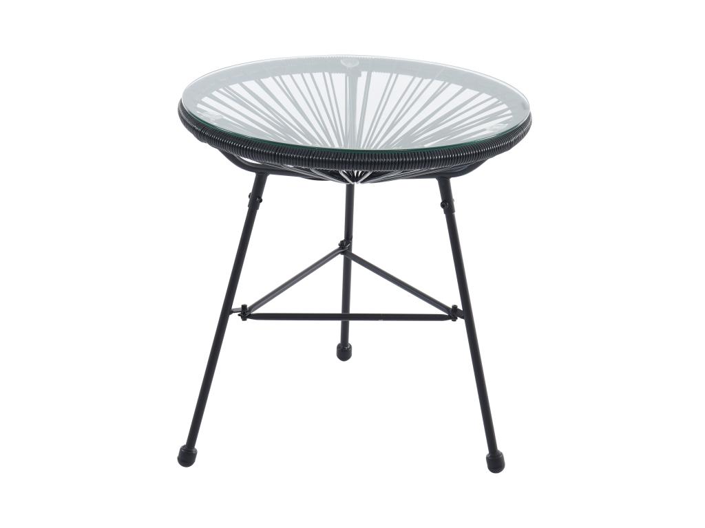 Mesa de jardín de fibra de resina trenzada - Negro - ALIOS II