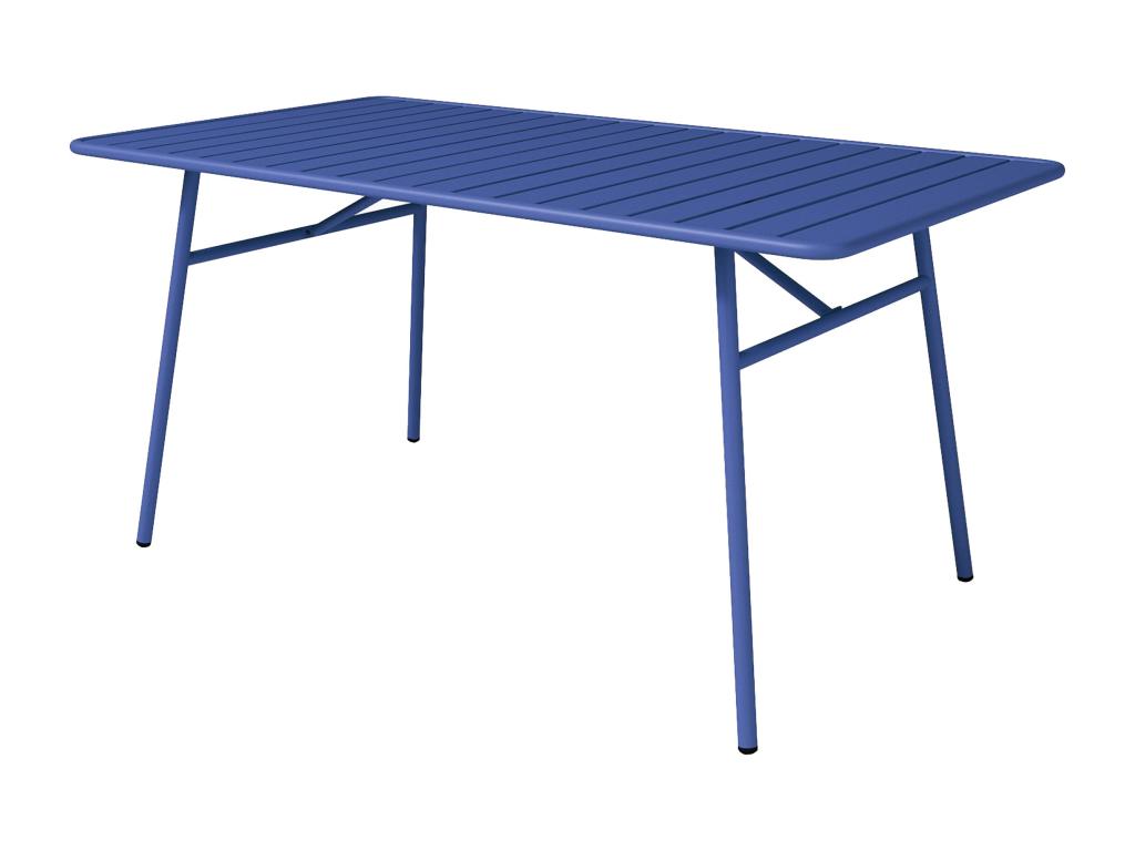 Mesa de jardín de metal azul noche - Ancho 160 cm - MIRMANDE