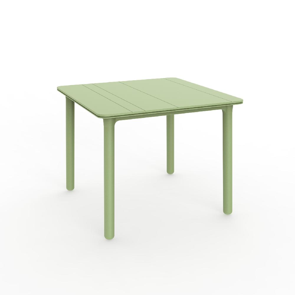 Mesa de jardín de polipropileno reciclado Noa verde de 90x74x90 cm