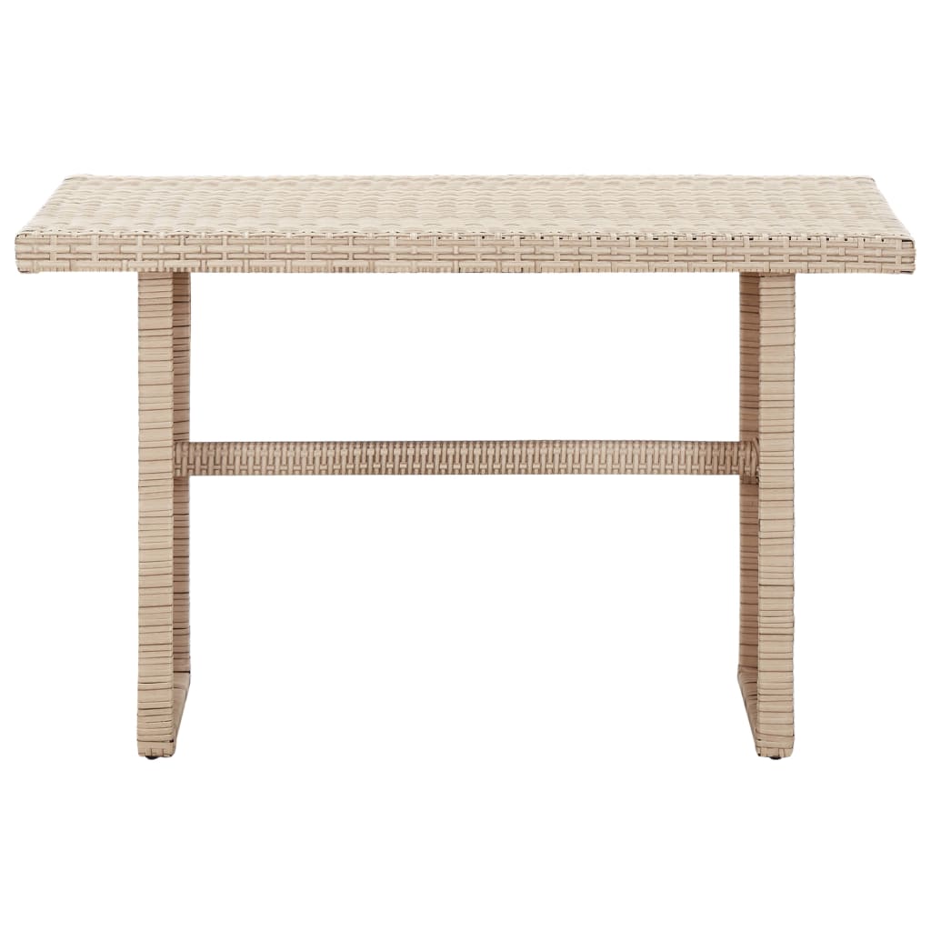 Mesa De Jardín De Ratán Sintético Beige 110x60x67 Cm