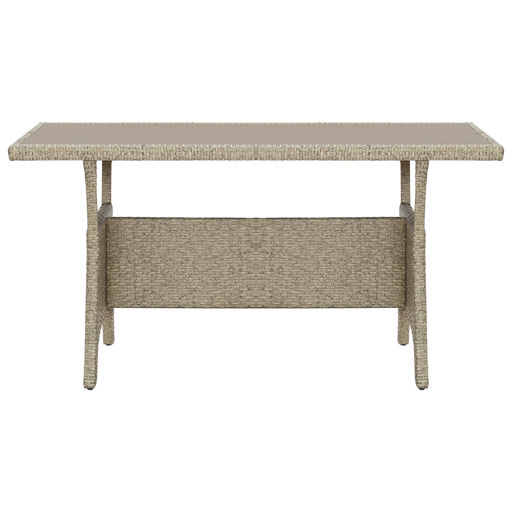 Mesa De Jardín De Ratán Sintético Gris 120x70x66 Cm